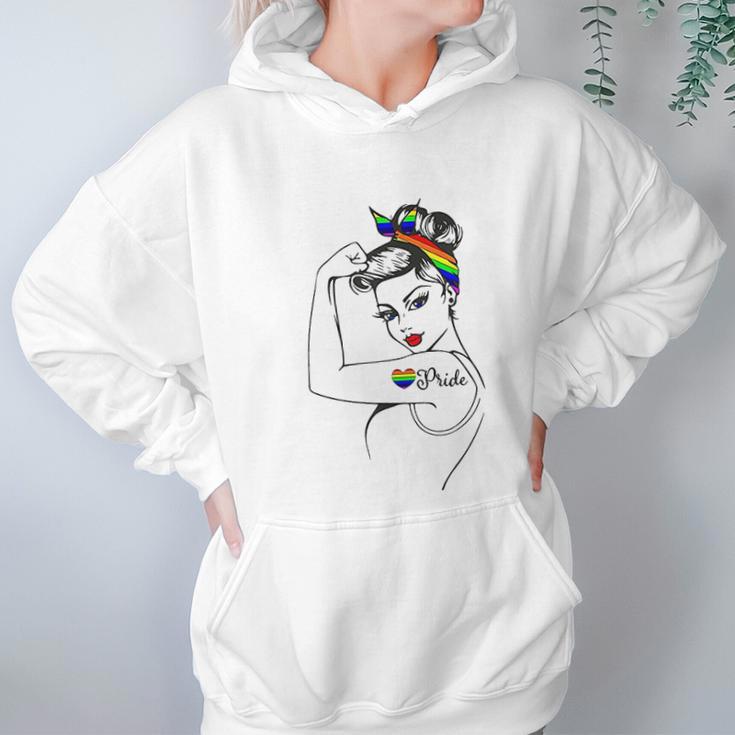 Lgbt Girl Power Pin Up Retro Art By Anne Cha Flag Gay Pride Women Hoodie Gifts for Her