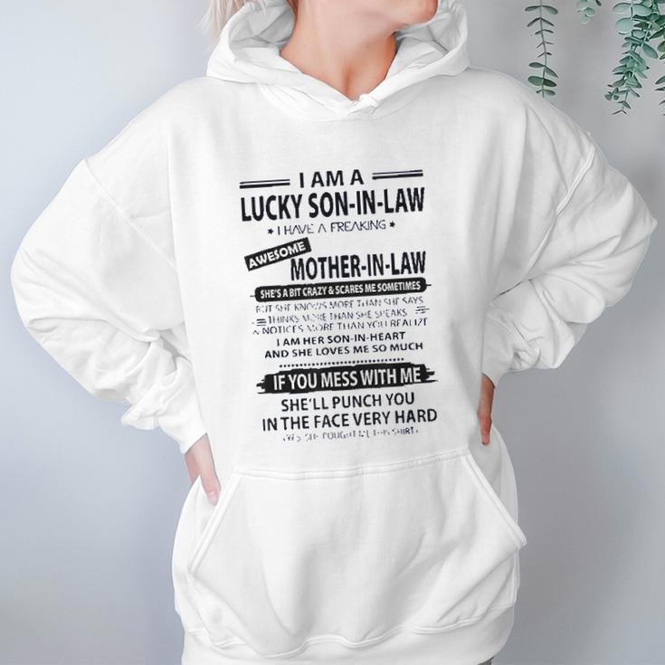 I Am A Lucky Son In Law I Have Fraking Awesome Mother In Law Women Hoodie Gifts for Her