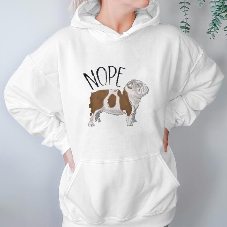 Nope Lazy English Bulldog Dog Mom Women Hoodie Gifts for Her