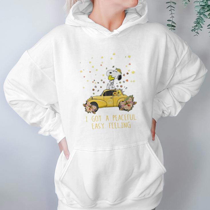 Peace Volkswagen Beetle Snoopy I Got A Peaceful Women Hoodie Gifts for Her