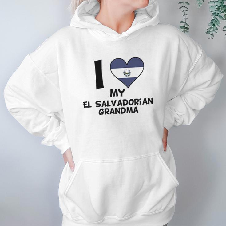 Really Awesome I Heart My El Salvadorian Grandma El Salvador Flag Baby Women Hoodie Gifts for Her