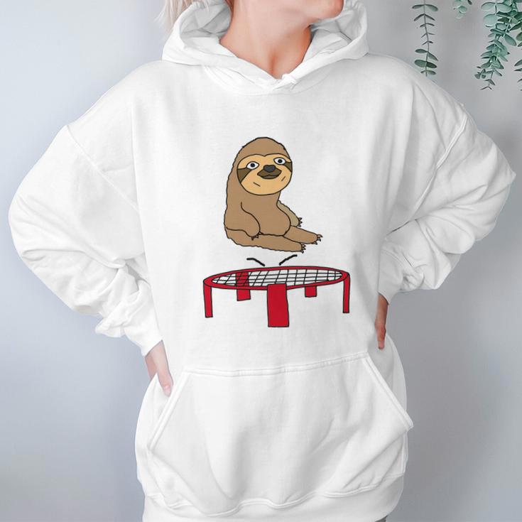 Smileteesanim Funny Sloth On Trampoline Women Hoodie Gifts for Her