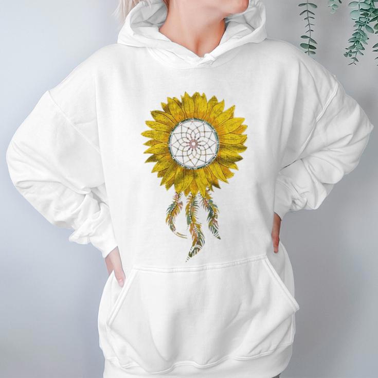 Sunflower Tribal Dreamcatcher Summer Flower Floral Design Unisex SunflowerSunflower Sunflower S Sunflower Gift Women Hoodie Gifts for Her