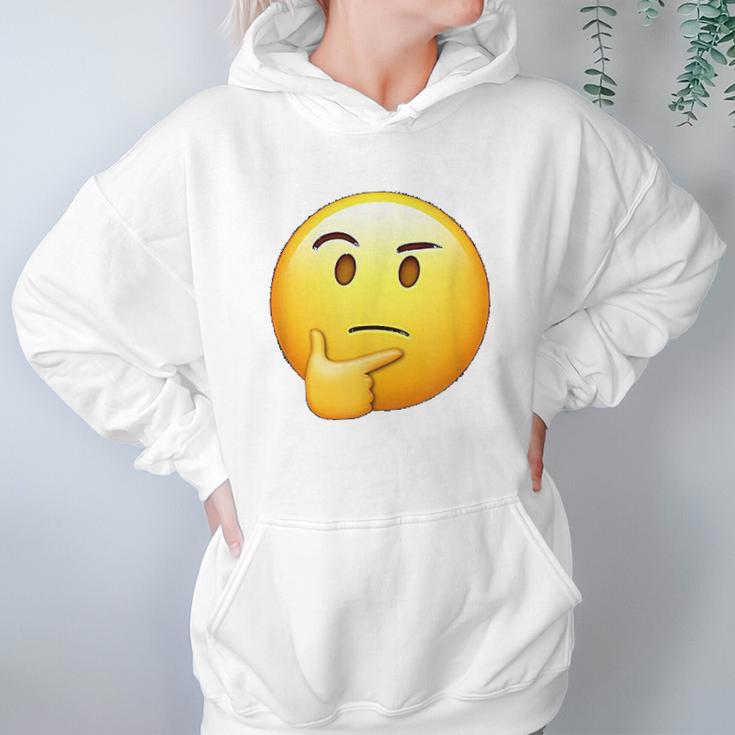 Thinking Emoji Funny Sarcastic Smiley Emoji Women Hoodie Gifts for Her