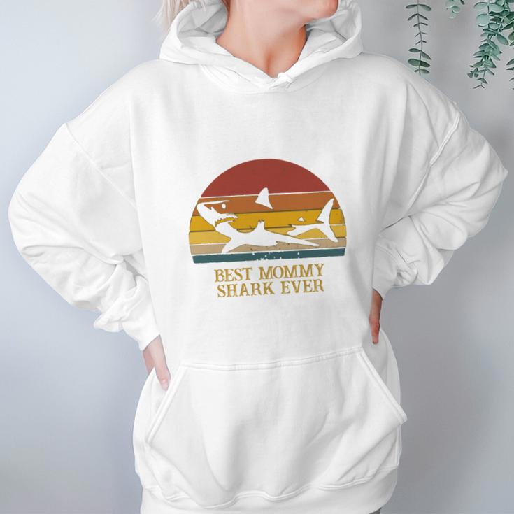 Vintage Best Mommy Shark Ever Gift For Mom Christmas Mom Gift Women Hoodie Gifts for Her