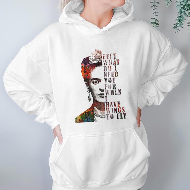 I Have Wing To Fly Frida Kahlo Women Empowerment Inspiring Women Hoodie Gifts for Her