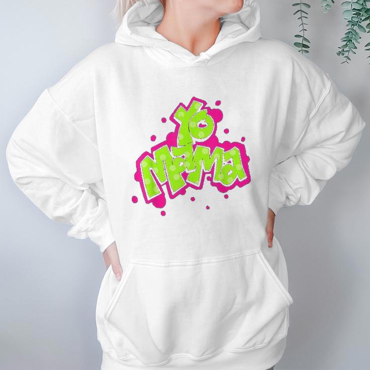 Yo Mama Old Skool Style 90S Hip Hop Party Women Hoodie Gifts for Her