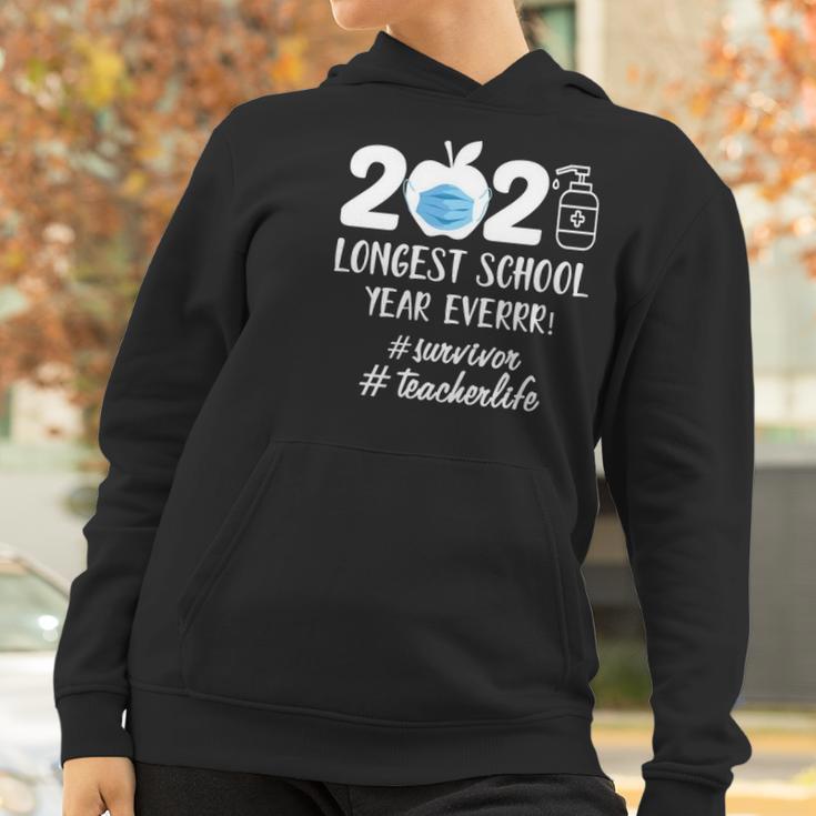 2021 Longest School Year Ever Survivor Teacher Life Face Mask Apple Women Hoodie Gifts for Women