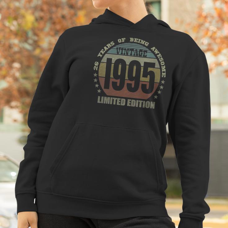 Womens 26 Years Old Gifts Vintage 1995 Limited Edition 26Th Birthday V-Neck Women Hoodie Gifts for Women