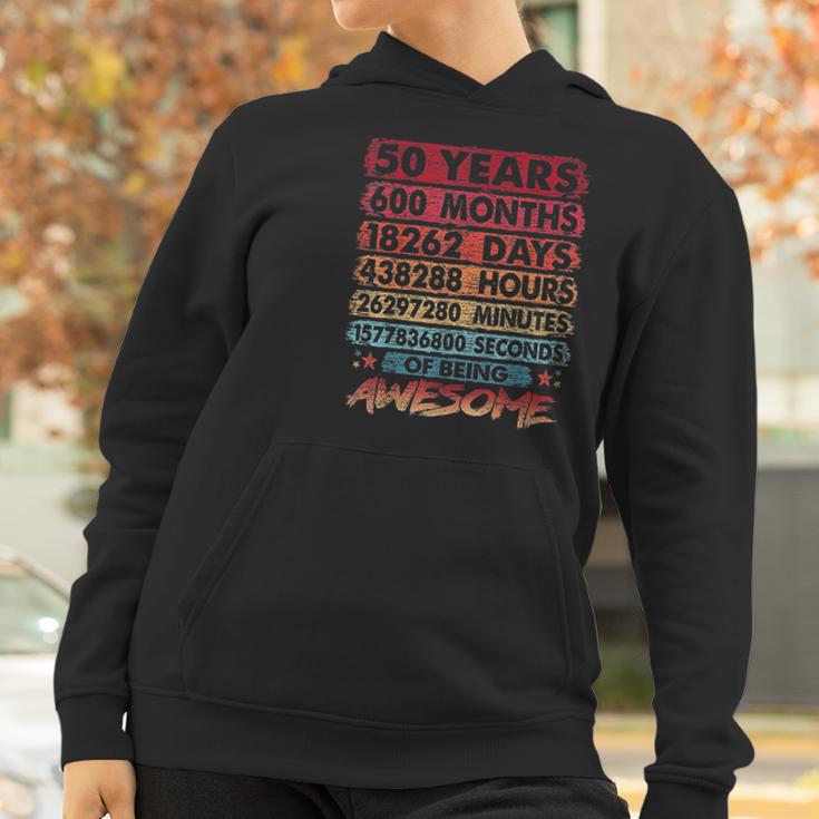 50Th Birthday 50 Years Old Vintage Retro 600 Months Birthday Women Hoodie Gifts for Women