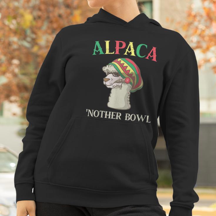 Alpaca Nother Bowl Weed Smoking Llama Cannabis Leaf Stoner Graphic Design Printed Casual Daily Basic Women Hoodie Gifts for Women