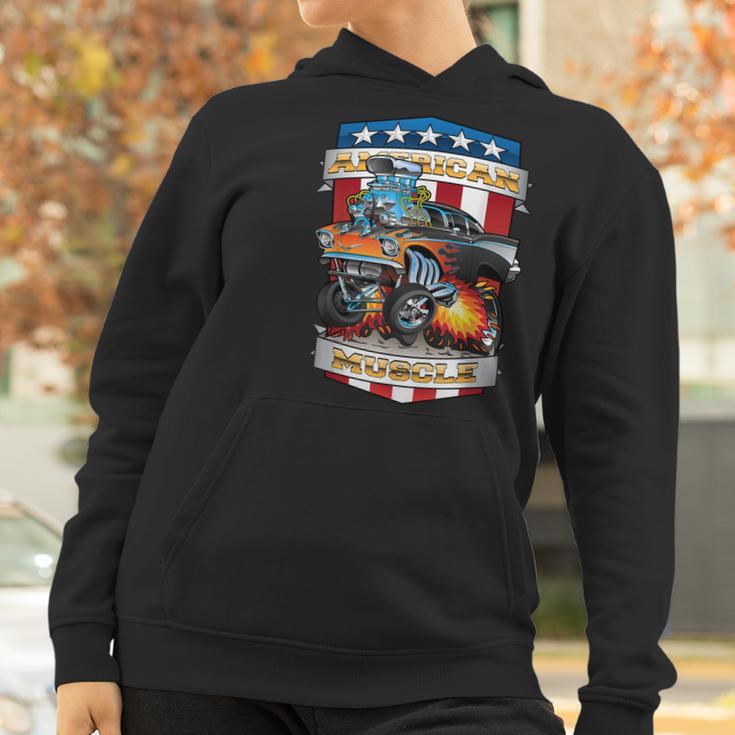 American Pride Classic Fifties Muscle Car Hot Rod Cartoon Women Hoodie Gifts for Women