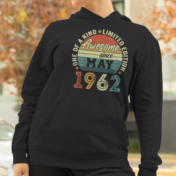 Womens Awesome Since May 1962 60 Years Old 60Th Birthday Gifts V-Neck Women Hoodie Gifts for Women