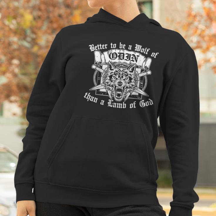 Better To Be A Wolf Of Odin Than A Lamb Of God Viking Women Hoodie Gifts for Women