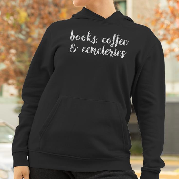 Books Coffee And Cemeteries Wanderlust Funeral Director Women Hoodie Gifts for Women