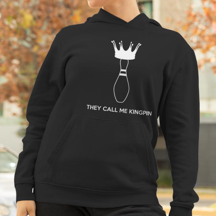 Bowling-Shirt-They-Call-Me-Kingpin-White Women Hoodie Gifts for Women