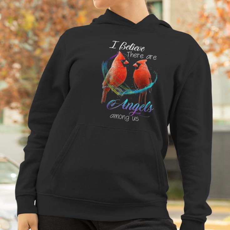 Cardinal Bird I Believe There Are Angels Among Us Women Hoodie Gifts for Women