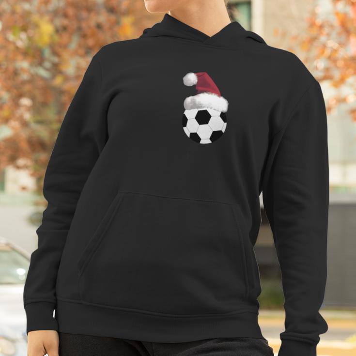 Christmas Soccer Ball Santa Claus Hat T-Shirt_Extract Women Hoodie Gifts for Women