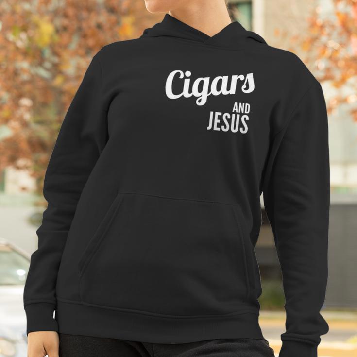 Cigars And Jesus Cool Christian Script Smoker Women Hoodie Gifts for Women