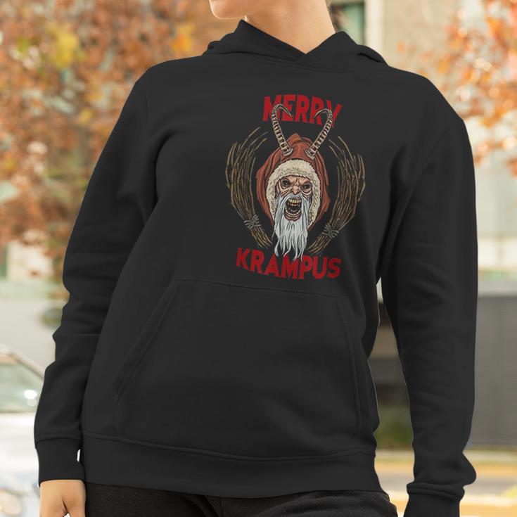 Creepy Merry Krampus Germanic Christmas Demon Horror Gift Women Hoodie Gifts for Women