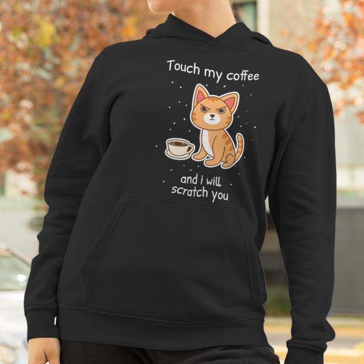 Cute Kitty With Coffee Scratch You Cat Women Hoodie Gifts for Women