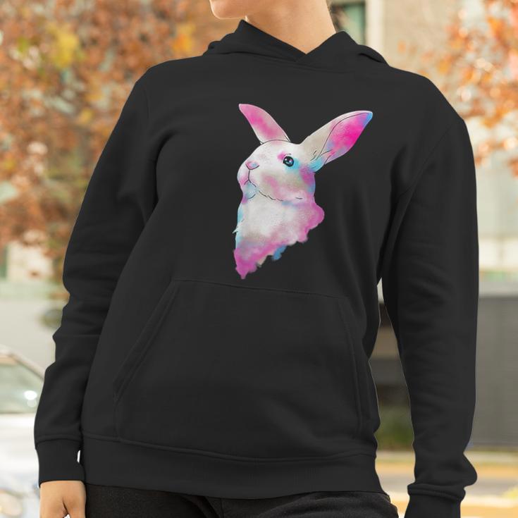 Cute Space Rainbow Gaussian Blur Rabbit Galactic Bunny Women Hoodie Gifts for Women