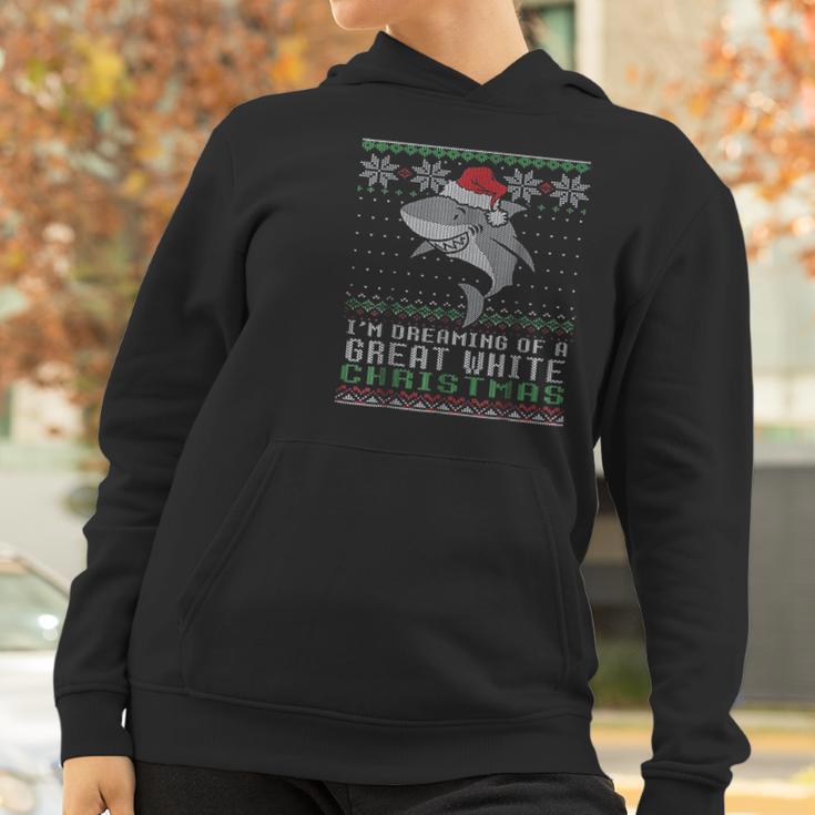 Im Dreaming Of A Great White Christmas Shark Women Hoodie Gifts for Women