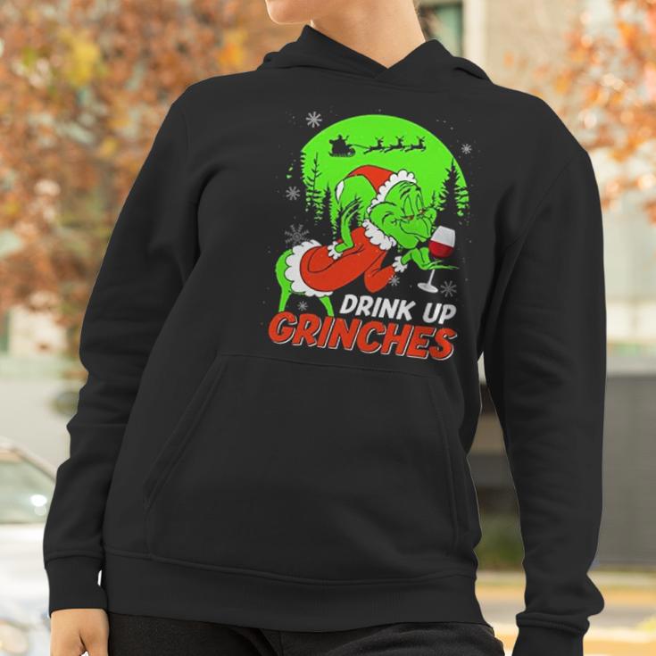 Drink Up Grinch Christmas Drinking Lovers Women Hoodie Gifts for Women