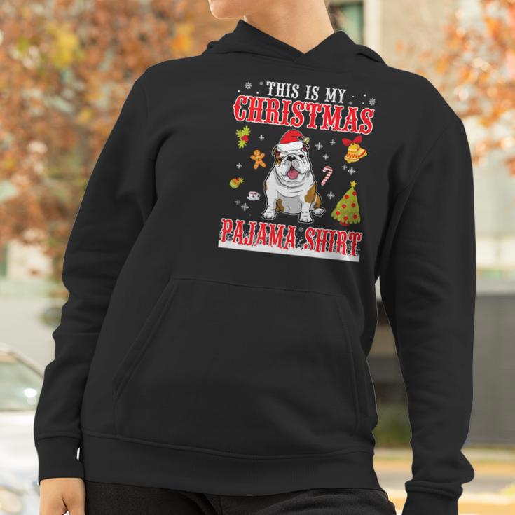 English Bulldog Snow Gilf This Is My Christmas Pajama Shirt Women Hoodie Gifts for Women