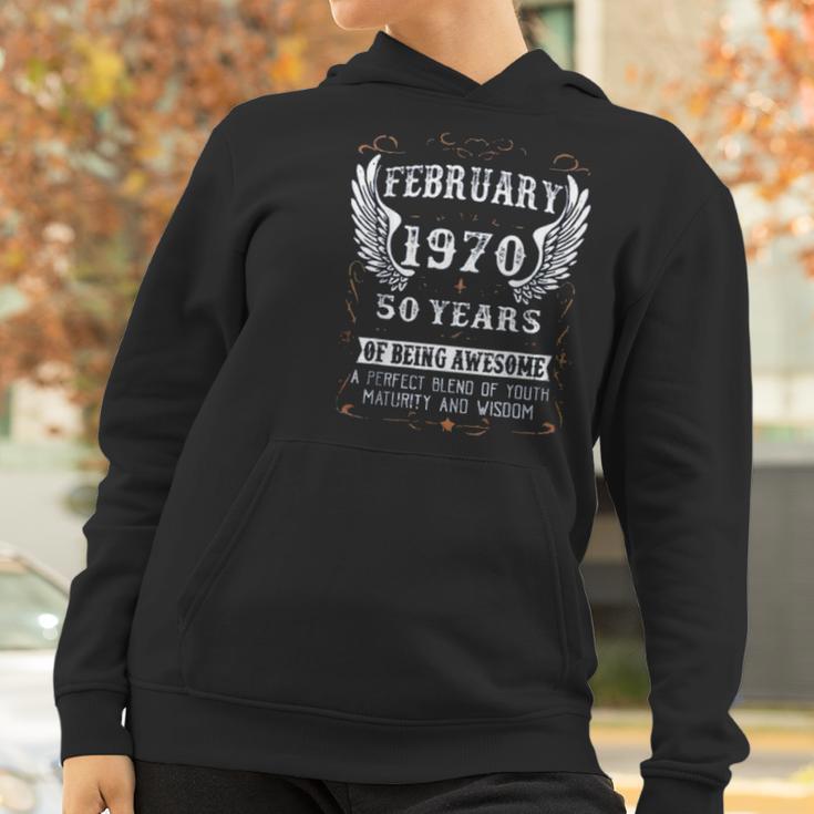 February 1970 50 Years Of Being Awesome Enjoyable Gift 2022 Women Hoodie Gifts for Women