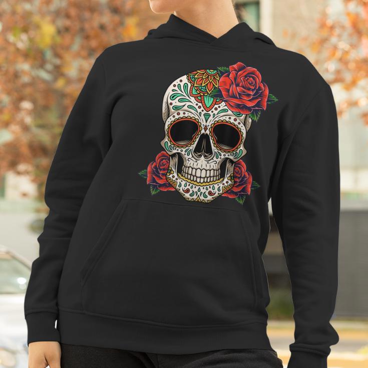 Floral Sugar Skull Day Of Dead Dia De Los Muertos Women Women Hoodie Gifts for Women