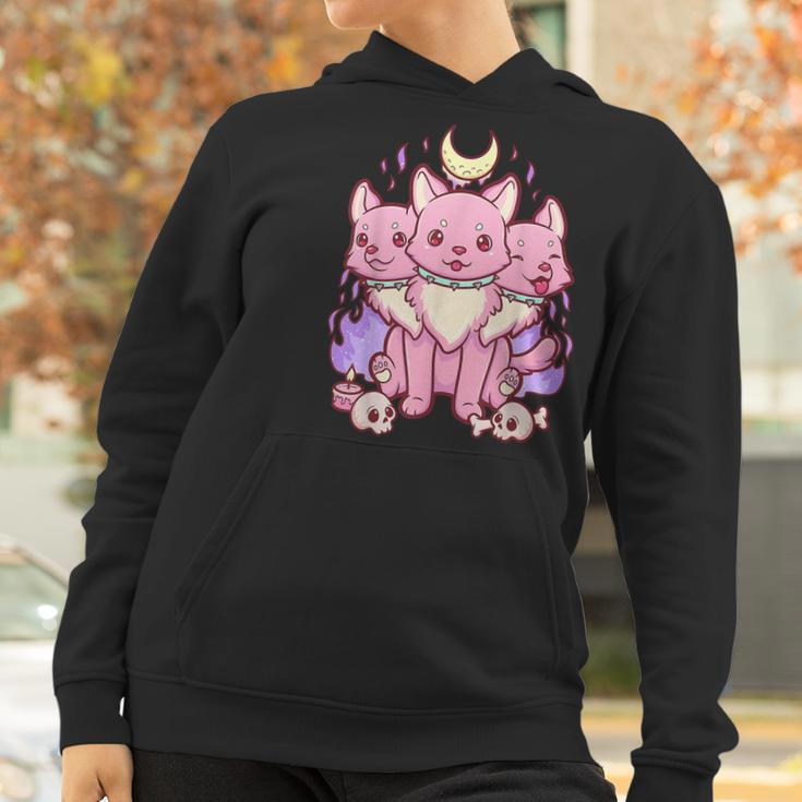 Funny Kawaii Pastel Goth Cute Creepy 3 Headed Dog Men Women T-Shirt Graphic Print Casual Unisex Tee Women Hoodie Gifts for Women