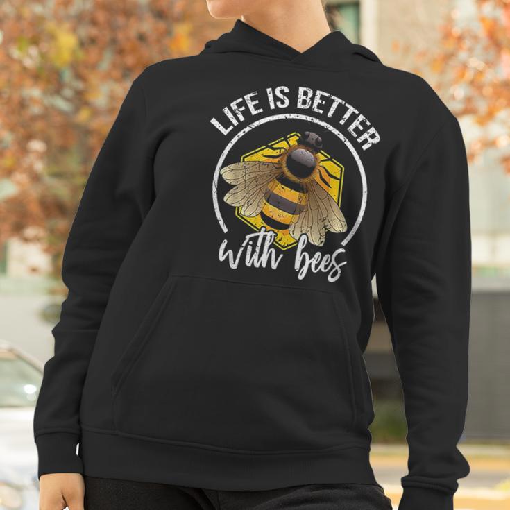 Funny Life Is Better With Bees Love Honey Women Hoodie Gifts for Women