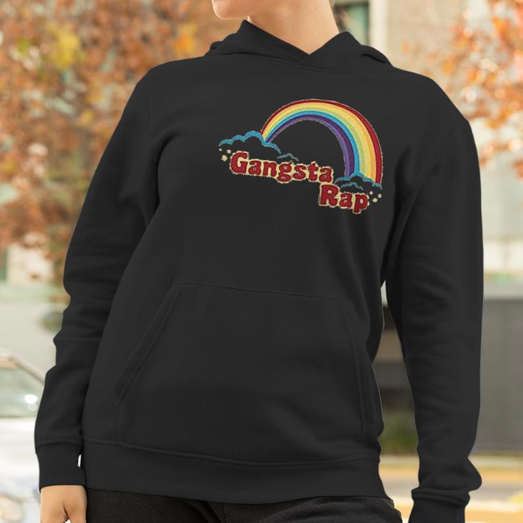 Gangsta Rap Retro Rainbow Funny Music Graphic Women Hoodie Gifts for Women