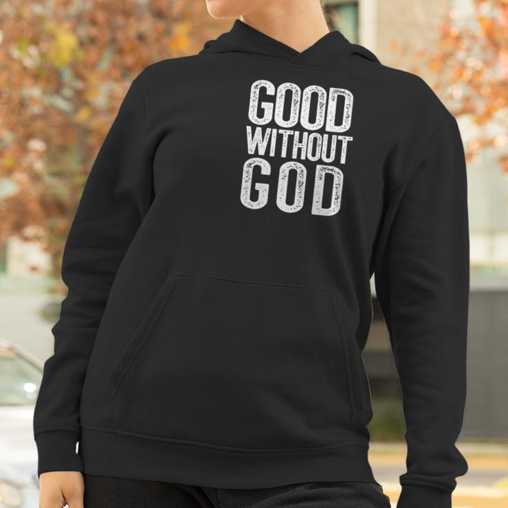 Good Without God Funny Atheism Meme Godless Atheist Women Hoodie Gifts for Women