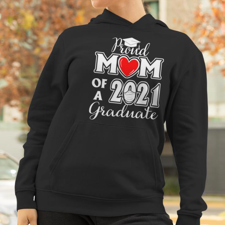 Graduation Proud Mom Of A 2021 Face Mask Graduate Senior 21 Ver2 Women Hoodie Gifts for Women