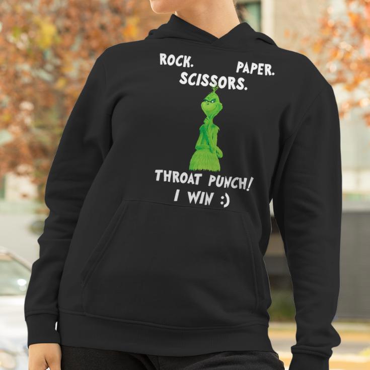 Grinch Funny Win Christmas Rock Paper Scissors Women Hoodie Gifts for Women