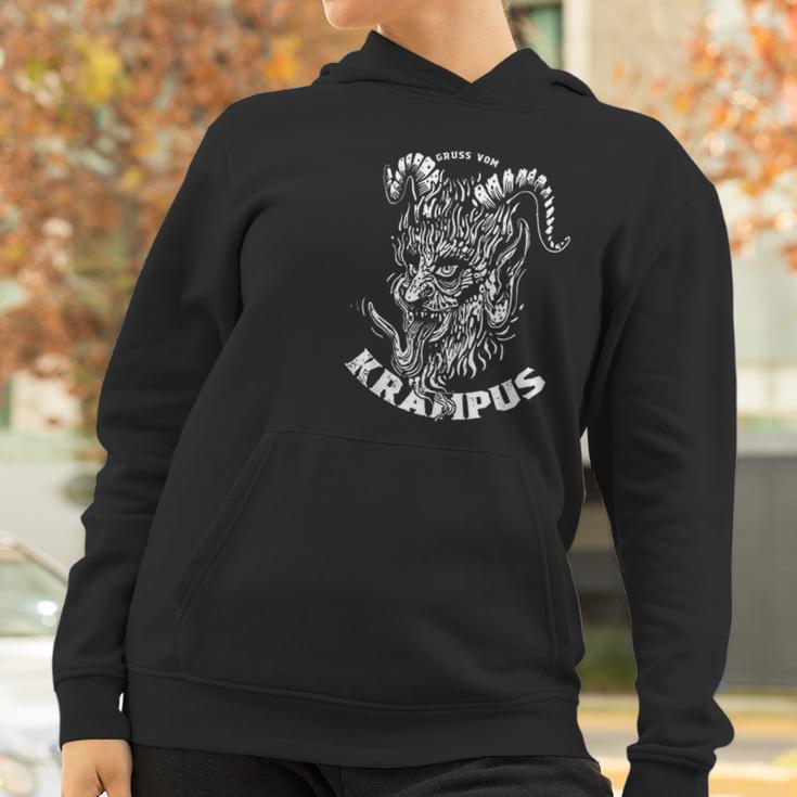 Gruss Vom Krampus Greetings From Ugly Christmas Demon Devil Women Hoodie Gifts for Women