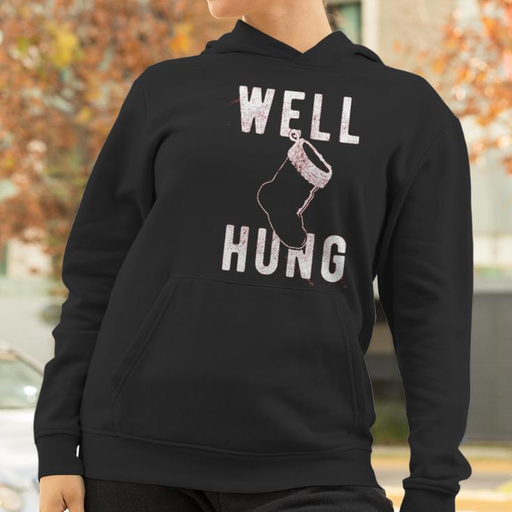 Well Hung Funny Christmas Stocking Offensive Humor Xmas Gifts Women Hoodie Gifts for Women