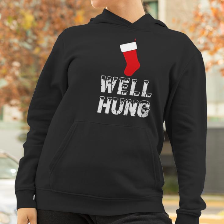 Well Hung Funny Inappropriate Christmas Office Party Ugly Xmas Women Hoodie Gifts for Women