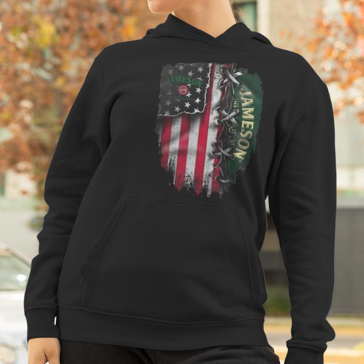 Jameson Irish Whiskey Inside American Flag Women Hoodie Gifts for Women