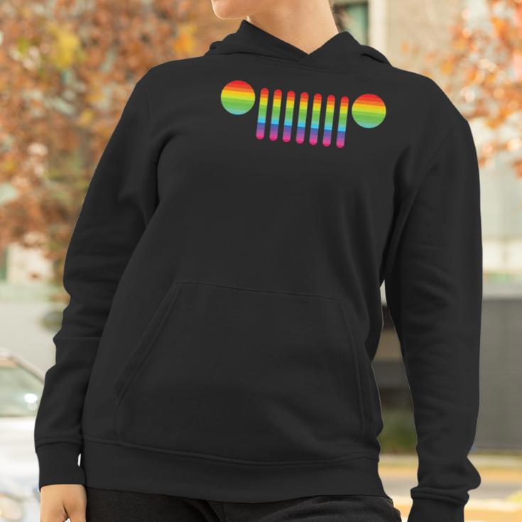 Womens Jeep Pride 7-Slot Grille Rainbow Women Hoodie Gifts for Women