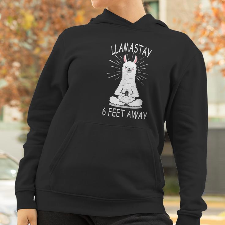 Llama Stay 6 Feet Away Funny Llama Social Distancing Women Hoodie Gifts for Women