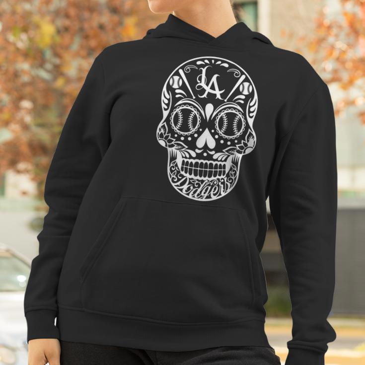 Los Angeles Sugar Skull Day Of The Dead Cinco De Mayo Men Women T-Shirt Graphic Print Casual Unisex Tee Women Hoodie Gifts for Women