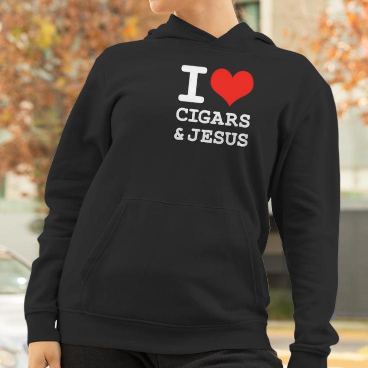 I Love Cigars Jesus Cool Christian Smoker Humor Women Hoodie Gifts for Women