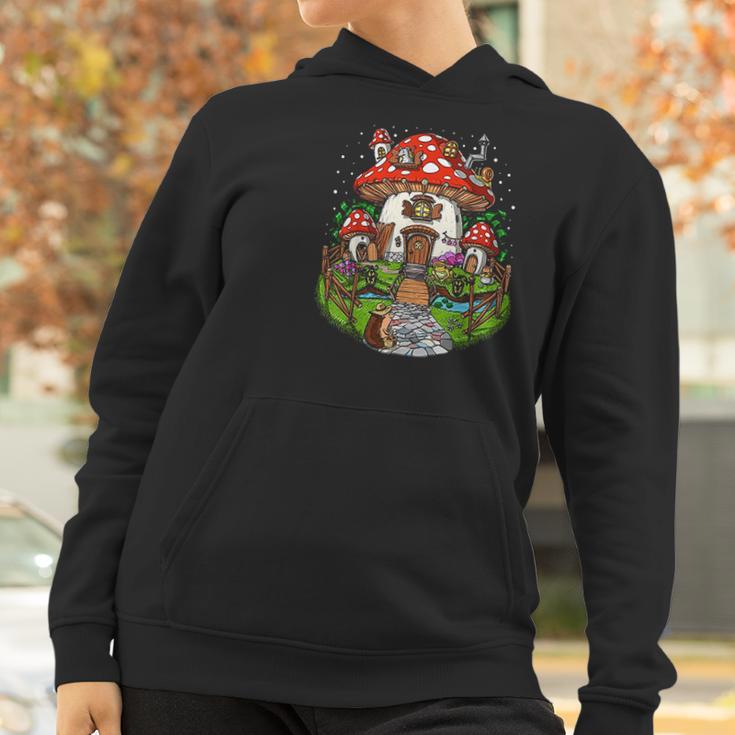 Magic Mushrooms House Forest Fungi Hippie Shrooms Fantasy Women Hoodie Gifts for Women