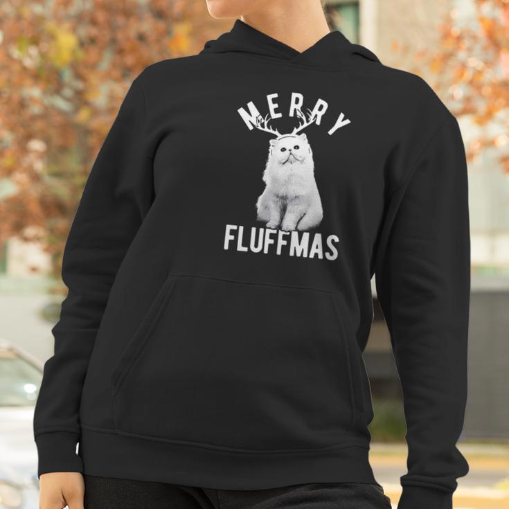 Merry Fluffmas Funny Christmas Cat Women Hoodie Gifts for Women