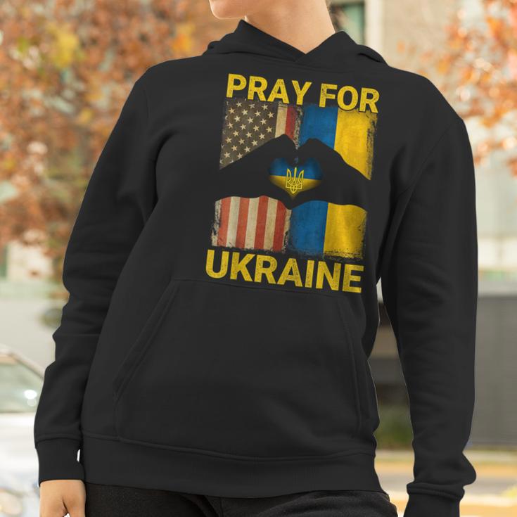 Pray For Ukraine Stand With Ukraine Ukrainian Flag Us Flag Men Women T-Shirt Graphic Print Casual Unisex Tee Women Hoodie Gifts for Women