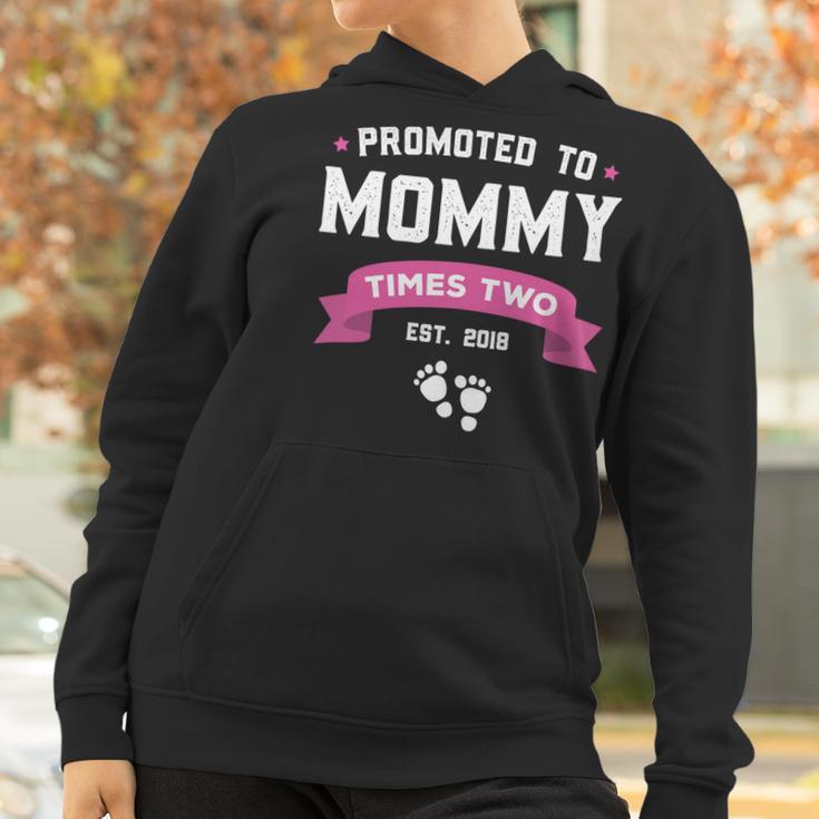 Promoted To Mommy Times Two Est 2018 Twin Mothers Day Women Hoodie Gifts for Women