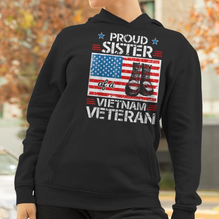 Proud Sister Of Vietnam Veteran Patriotic Usa Flag Military Women Hoodie Gifts for Women